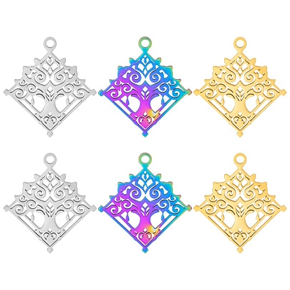 304 подвески из нержавеющей стали, ромб с подвеской для йоги