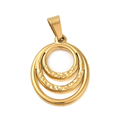 Ion Plating(IP) 304 Stainless Steel Pendants, Oval Charm
