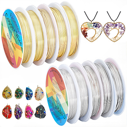 10 рулоны 10 виды круглой медной ювелирной проволоки, долговечный