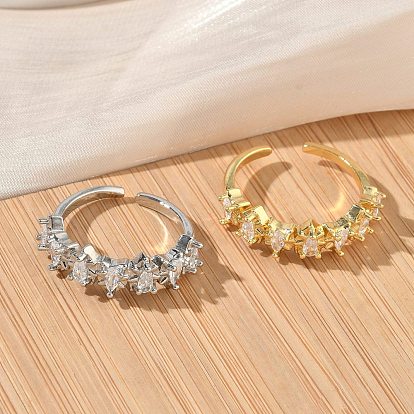 Открытые кольца манжеты из латуни с микропаве и кубическим цирконием, без кадмия и без свинца, стойки покрытие, долговечный