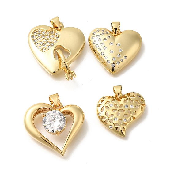 Покрытие стойки латунь с подвесками из фианита, долговечный, без свинца и без кадмия, сердце прелести