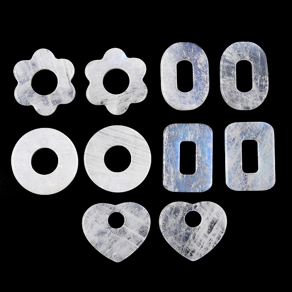 Природных драгоценных камней подвески, геометрические прелести, кольцо прямоугольник сердце овал цветок