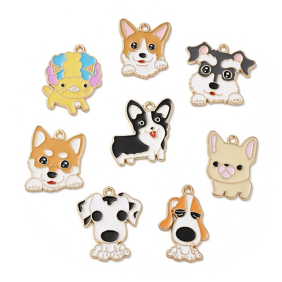 Подвески из сплава, с эмалью, собачий шарм