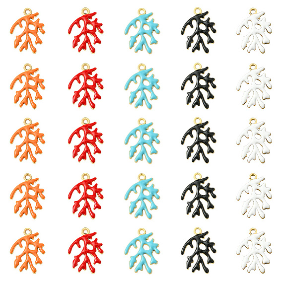 30 шт. Подвески из сплава эмали, ветки прелести, стойки покрытие, без кадмия, без никеля и без свинца