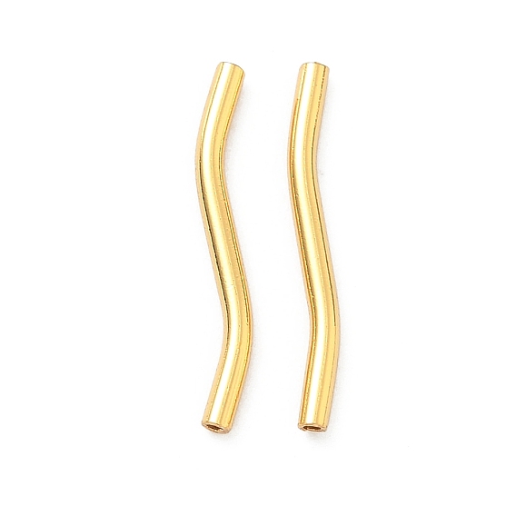 Латунные волнистые трубчатые бусины, долговечный, без свинца и без кадмия, стойки покрытие