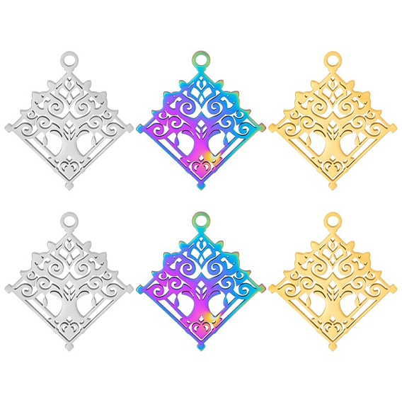 304 подвески из нержавеющей стали, ромб с подвеской для йоги