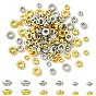120 шт 6 стили латунные бусины, плоско-круглые