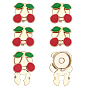 6Pcs Zinc Alloy Cufflinks, with Enamel, Light Gold