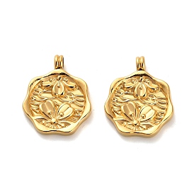 304 подвески из нержавеющей стали, цветок с пчелой-талисманом, ионное покрытие (ip)