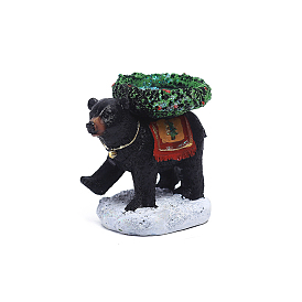 Christmas Theme Resin Candle Holder, Candlestick Stand, American Bear with Bell