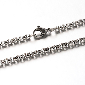 304 Stainless Steel Box Chain Necklaces