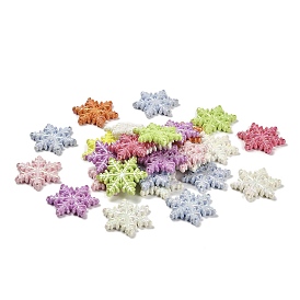 Рождественская тема УФ-покрытие непрозрачные радужные переливающиеся акриловые бусины, снежинка