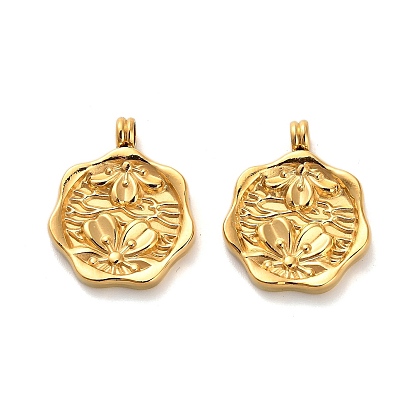 304 подвески из нержавеющей стали, цветок с пчелой-талисманом, ионное покрытие (ip)