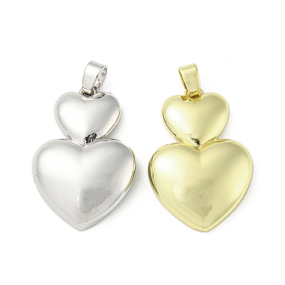 Acumular colgantes de chapado de latón, con anillo de salto sin cadmio y sin plomo, larga duración plateado, encantos del corazón