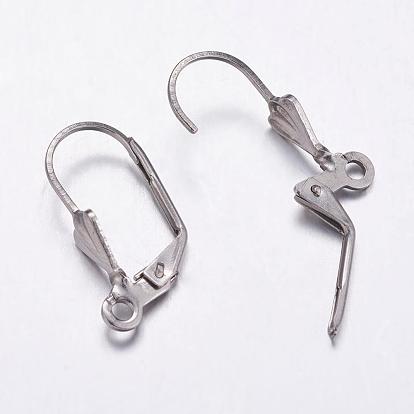 304 Stainless Steel Hoop Earrings, Leverback Hoop Earrings
