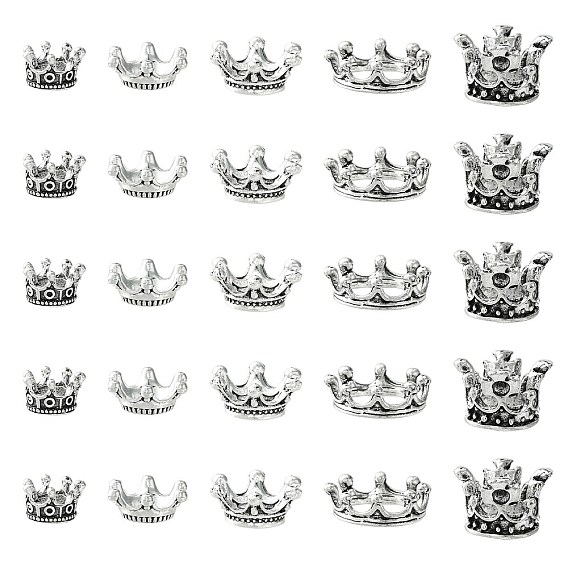 50 шт 5 стиль бусины-распорки сплава тибетского стиля, корона