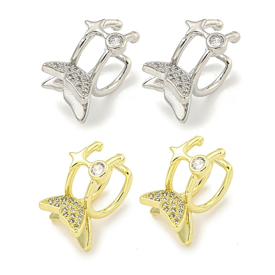 Серьги-манжеты из циркония, бабочка