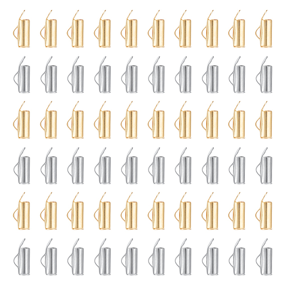 100 шт. 2 цвета 304 нержавеющая сталь слайдер на конце зажима трубки, торцевые крышки слайдера