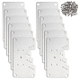 430 Stainless Steel Mounting Plate, Cabinet Door Hinge Repair Accessories, with Iron Screw, Rectangle