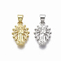 Brass Pendants, Oval with Saint, Nickel Free