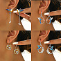 Alloy Enamel Bird Dangle Earrings for Women, Platinum
