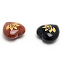 Carved Lotus Yoga Pattern Gemstone Heart Love Stone, Pocket Palm Stone for Reiki Balancing, Home Display Decorations