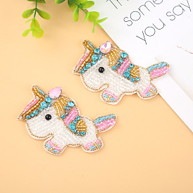 Hand-beaded cloth stickers cartoon unicorn cute pony clothing accessories brooch