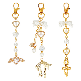 Брелок из цинкового сплава с имитацией акрила и жемчуга, бантом