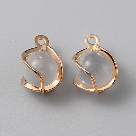 Resin Imitation Cat Eye Pendants, Teardrop Charms, with Light Gold Plated Brass Findings