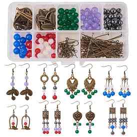 SUNNYCLUE DIY Dangle Earring Making, with Alloy Links, Natural Malaysia Jade, Non-Magnetic Synthetic Hematite Beads, Iron Pins and Brass Earring Hooks