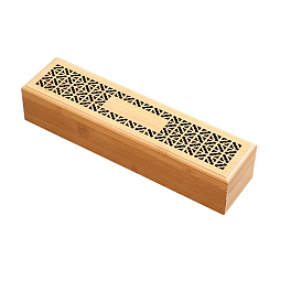 Cajas de almacenamiento de bambú hueco, contenedores de almacenamiento para cosméticos y velas, Rectángulo