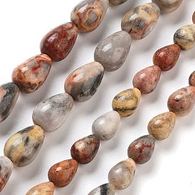 Natural Crazy Agate Beads Strands, Teardrop