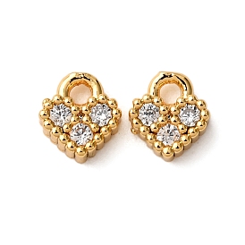 Латунные микро проложить кубического циркония подвески, сердце прелести, долговечный, без никеля 