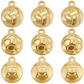 18 шт. 3 стили: спортивная тематика 304 подвески из нержавеющей стали, разнообразные, ионное покрытие (ip)