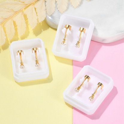 Звездные стеклянные беруши поддельные, 304 серьги-гвоздики из нержавеющей стали для женщин, золотые