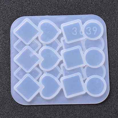 Hair Clip Silicone Molds, Resin Casting Molds, For UV Resin, Epoxy Resin Jewelry Making, Heart & Round & Rectangle