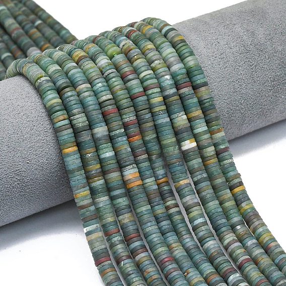 Природного индийского агата бисер нитей, матовые, дисковые бусы, Heishi бусы