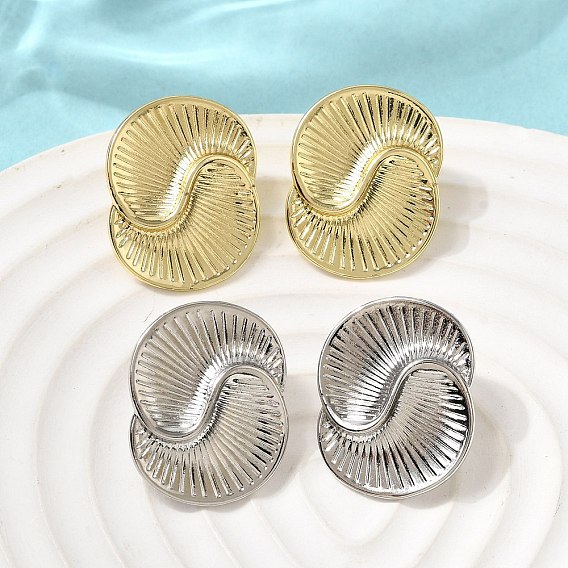 Изогнутые латунные серьги-гвоздики, долговечный, стойки покрытие, без свинца и без кадмия