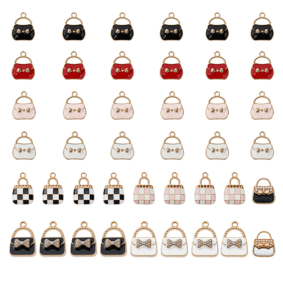42 шт 10 стили подвески из сплава эмали, сумочка очарование