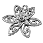Сплавочные подвески тибетского стиля, без свинца и без кадмия, цветок, 21x23x3.5 мм, отверстие : 2 мм