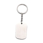304 Stainless Steel Keychain, Stamping Blank Tag, Rounded Rectangle