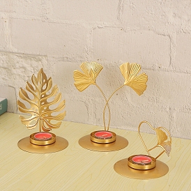 Nordic Style Iron Candle Holders, for Home Decorations, Leaf/Heart