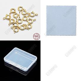 925 Sterling Silver Spring Ring Clasps, Ring, with 925 Stamp