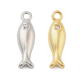 Латунные микро проложить кубического циркония подвески, рыбы прелести