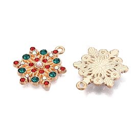 Alloy Snowflake Pendants, with ABS Imitation Pearl & Rhinestone, Cadmium Free & Lead Free, Christmas Theme