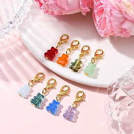 Подвесные украшения в виде стеклянных медведей, Сплав с застежками