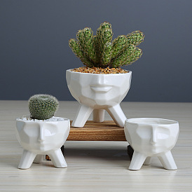 Abstract Art Human Face Ceramic Flower Pots, Succulent Planters, Modern Ceramic Vase