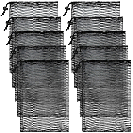 10 шт. нейлоновые сетчатые сумки для хранения, мешочки для упаковки на шнурке, прямоугольные