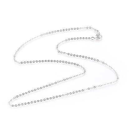 Brass Cable Chain Necklace, with Lobster Clasp