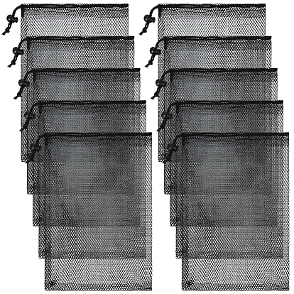 10 шт. нейлоновые сетчатые сумки для хранения, мешочки для упаковки на шнурке, прямоугольные